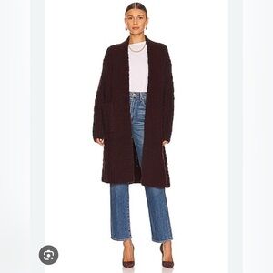 REVOLVE SNDYS. Jet Cable Knit longline Cardigan Mulberry size M